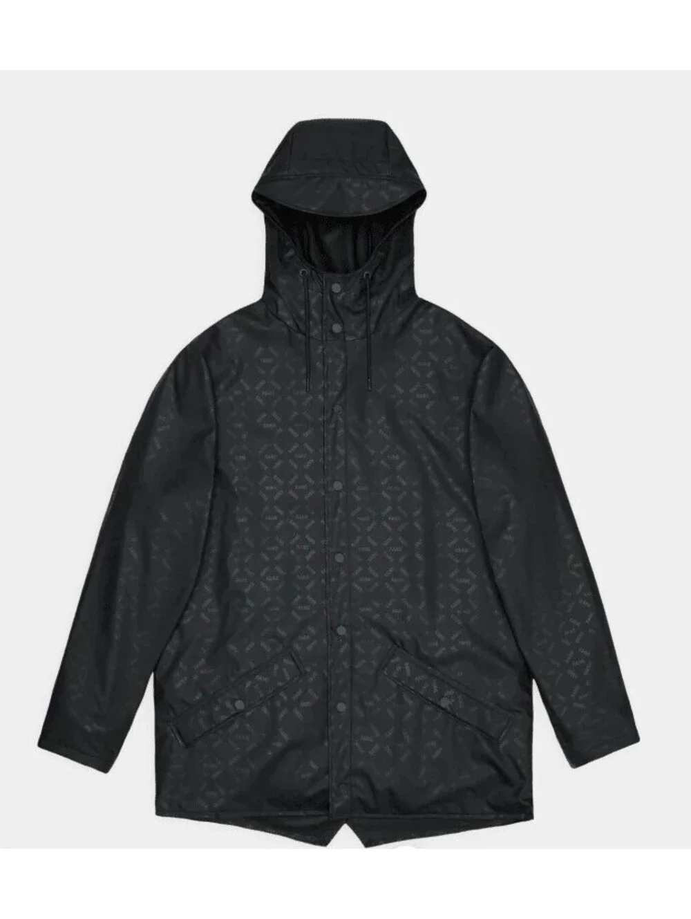 RAINS Jacket W3 House Monogram  Waterproof Hooded Rain Jacket Unisex Large NWT